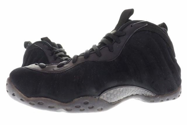 【中古】ナイキ NIKE AIR FOAMPOSITE ONE PRM BLACK 28.5cm エア フォームポジット ブラック スエード ▲■260403