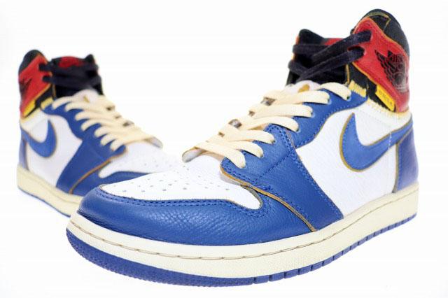 【中古】ナイキ NIKE AIR JORDAN 1 RETRO HI NRG UN UNION 2018 26.5cm STORM BLUE BV1300-146 AJ1 ▲■260330