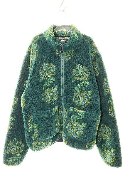 【中古】21SS FLOR SHERPA MOCK NECK GREEN XLサイズ シェルパ フリース ジャケット 花柄 グリーン 緑 260407