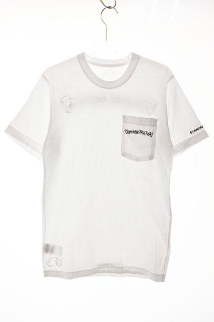 【中古】クロムハーツ CHROME HEARTS SCROLL LABEL S/S TEE WHITE S スクロールラベル Tシャツ USA製 ☆AA★260509