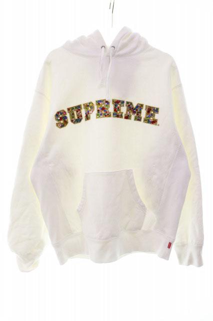 【中古】シュプリーム SUPREME 20AW JEWELS HOODED SWEATSHIRT WHITE S ジュエル フード スウェット ☆AA★260511