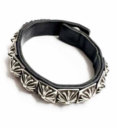 【中古】クロムハーツ CHROME HEARTS ZERO STUD SNGL ROW ゼロ ピラミッド スタッズ ブレスレット ☆AA★ ▲ 260508