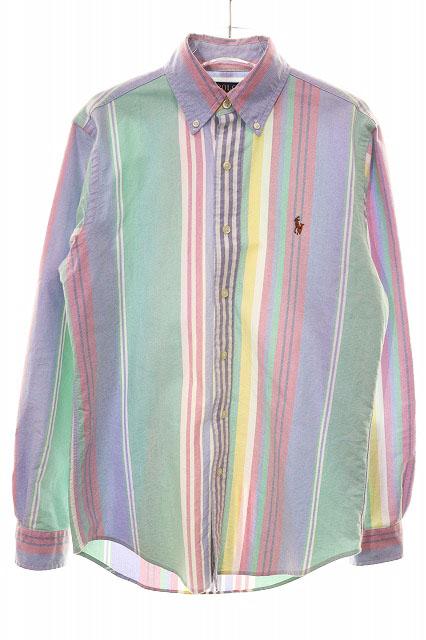 【中古】ポロ ラルフローレン POLO RALPH LAUREN CLASSIC FIT MULTI STRIPE OXFORD BD SHIRT XS マルチカラー 260420