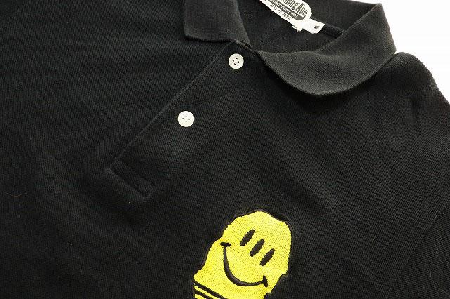 【中古】アベイシングエイプ A BATHING APE SMILY POLO APE HEAD BLACK M スマイリー ワンポイント ポロシャツ 260426_2