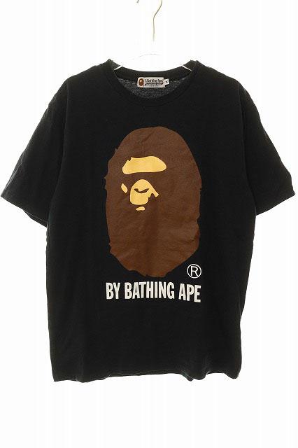 【中古】アベイシングエイプ A BATHING APE BIG FACE TEE BLACK M ビッグ フェイス プリント Tシャツ 半袖 260428