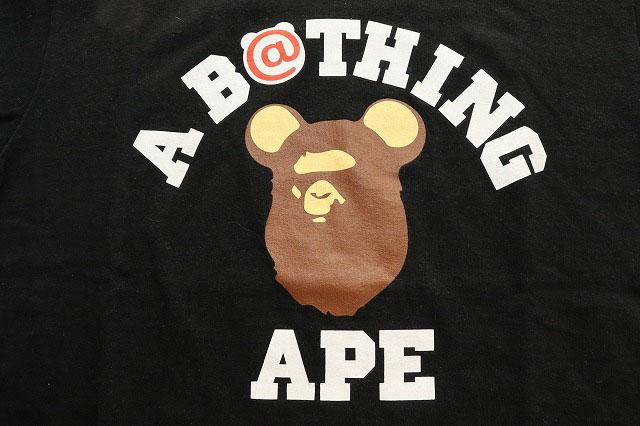【中古】アベイシングエイプ A BATHING APE BE@RBRICK MEDICOM COLLEGE LOGO TEE BLACK M ベアブリック 260428_4