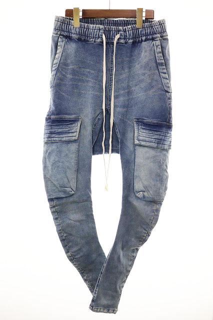 【中古】エーエフアーティファクト A.F ARTEFACT INDIGO STRETCH DENIM SAEOUEL CARGO SKINNYPANTS ●■260429