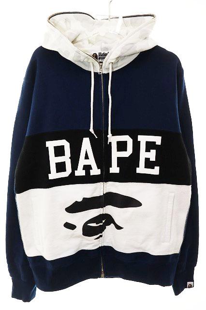 【中古】アベイシングエイプ A BATHING APE CITY CAMO FULL ZIP HOODIE L ロゴ ジップアップ フーディ蓄光 ■260610