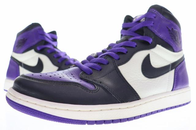 【中古】ナイキ NIKE AIR JORDAN 1 RETRO HIGH OG COURT PURPLE 28.5cm エア ジョーダン ハイ コートパープル 紫 ▲■260506