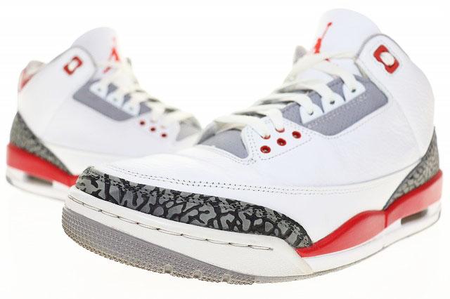 【中古】ナイキ NIKE AIR JORDAN 3 RETRO OG FIRE RED 28.5cm DN3707-160 AJ3 エア ジョーダン レトロ ▲■260509