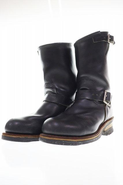【中古】レッドウィング REDWING 2268 ENGINEER BOOTS BLACK 23cm 相当 エンジニアブーツ ロング ANSI Z41 PT99 ▲●260519
