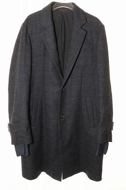 【中古】アンダーカバー UNDERCOVER 17AW 袖レイヤード ウール チェスター コート サイズ2 異素材 切替 ●260523