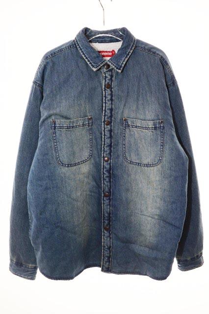 【中古】シュプリーム SUPREME FAUX SHEARLING LINED WORK SHIRT DENIM M シアリング ラインド シャツ ☆AA★260615