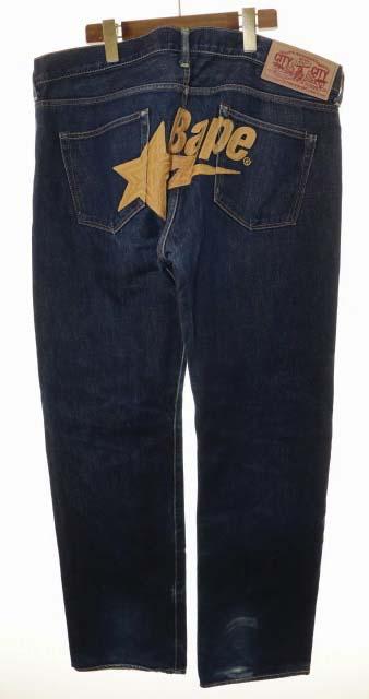 【中古】アベイシングエイプ A BATHING APE BAPESTA DENIM PANTS JEANS XL ベイプ スター デニム パンツ 260525_1