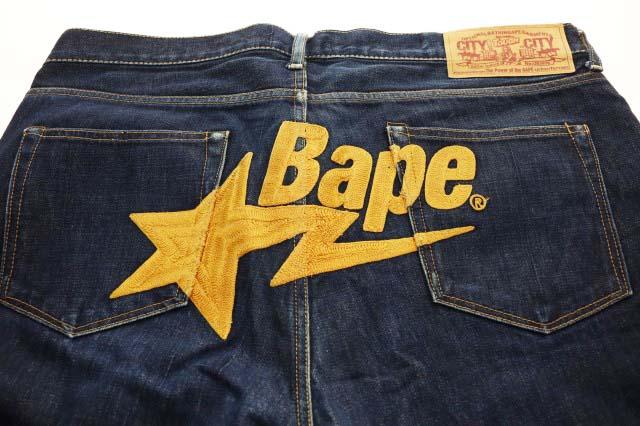 【中古】アベイシングエイプ A BATHING APE BAPESTA DENIM PANTS JEANS XL ベイプ スター デニム パンツ 260525_4