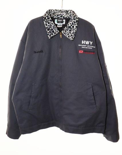 【中古】ハイウェイ HWY × アス US LEOPARD COLLARED WORK JACKET GREY XL レオパード ワーク ジャケット ●260615