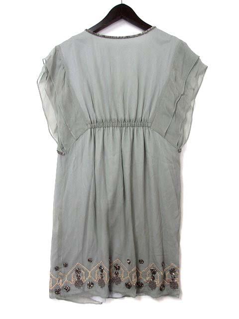 中古 グレースコンチネンタル Grace Continental ワンピース 36 S ミント グリーン シルク 刺繍 ビジュー 装飾 ドレス レディースの通販はau Pay マーケット ブランド古着のベクトル