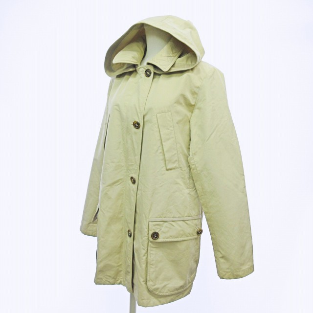 【中古】ロロピアーナ Loro Piana ミリタリー ジャケット コート フーディ エルボーパッチ ベージュ 42 1228 IBO33  レディース｜au PAY マーケット