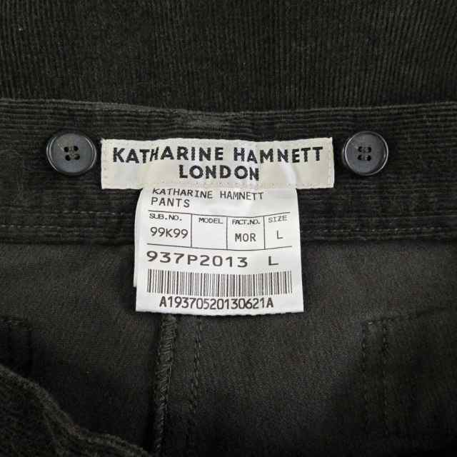 【中古】キャサリンハムネットロンドン KATHARINE HAMNETT LONDON パンツ スラックス コーデュロイ ストレッチ カーキ L｜au  PAY マーケット