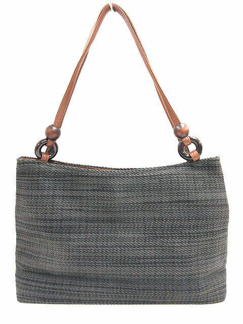 中古 ジャガード トート バッグ 灰色系 茶色 グレー系 ブラウン 鞄 レディースの通販はau Pay マーケット ブランド古着のベクトル