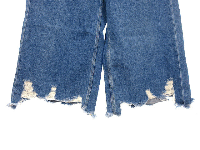 中古 ザラ Zara デニム ワイド パンツ 34 ダメージ加工 ブルー系 ボトムス ジーンズ レディースの通販はau Pay マーケット ブランド古着のベクトル