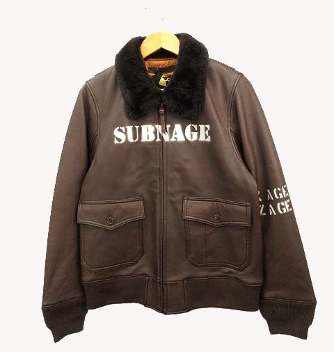 【中古】未使用品 サブサエティ SUBCIETY G-1 with HOUSTON ヒューストン フライトジャケット ステンシル 羊革 S｜au  PAY マーケット