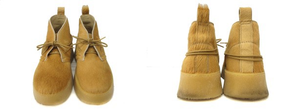 中古】ザラ ZARA ×Clarks クラークス レザー ショートブーツ ハラコ 26