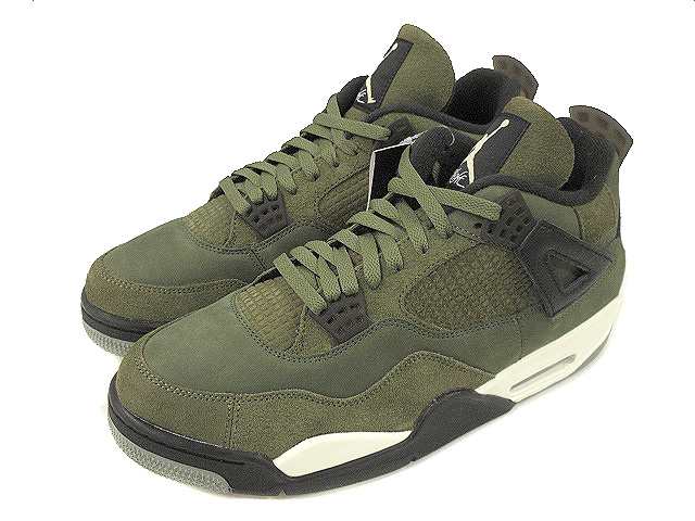 中古】未使用品 ナイキ NIKE AIR JORDAN 4 RETRO SE Craft OLIVE