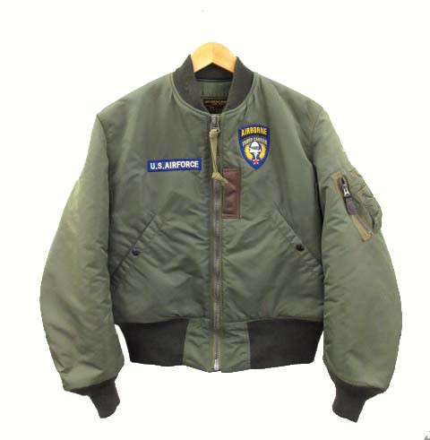 【中古】バズリクソンズ BUZZ RICKSON’S MA-1 フライトジャケット LION UNIFORM AIRBORNE パッチ ミリタリー S