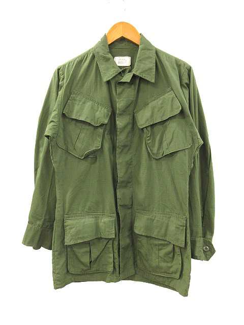 【中古】ヴィンテージ U.S.ARMY 70s ジャングルファティーグジャケット 5th リップストップ オリーブ XS-R メンズ