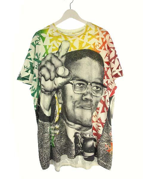 【中古】ヴィンテージ VINTAGE 90s マルコムX Malcolm X オーバープリント Tシャツ 全面プリント メンズの通販は