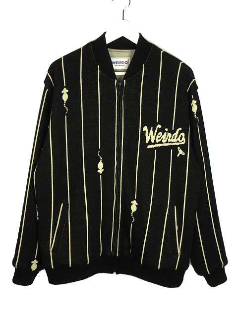 【中古】ウィアード WEIRDO 23AW WIND UP - KNIT BLOUSON WRD-23-AW-08 ニットブルゾン L ブラック ジップアップ