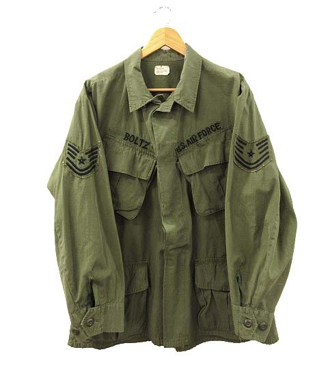 【中古】ヴィンテージ 60s US ARMY 米軍実物 ジャングルファティーグ ジャケット 4th リップストップ M-S