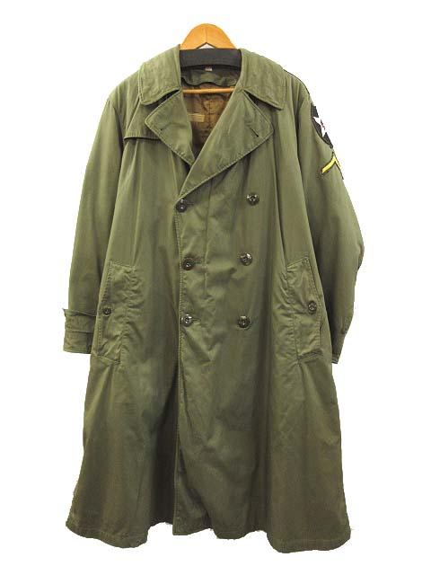 【中古】ヴィンテージ VINTAGE U.S.ARMY M-1945 40s オーバーコート トレンチコート ライナー付 将校用 オリーブ 38R メンズ