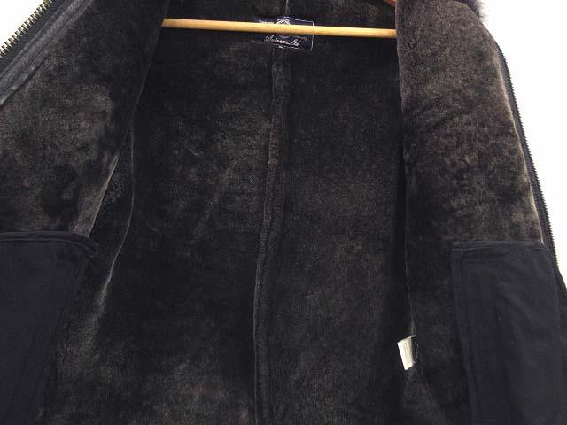 【中古】アヴィレックス AVIREX ムートン レザー ライダースジャケット 羊革 ファー ブラック系 M メンズ 中古】アヴィレックス AVIREX ムートン レザー ライダースジャケット