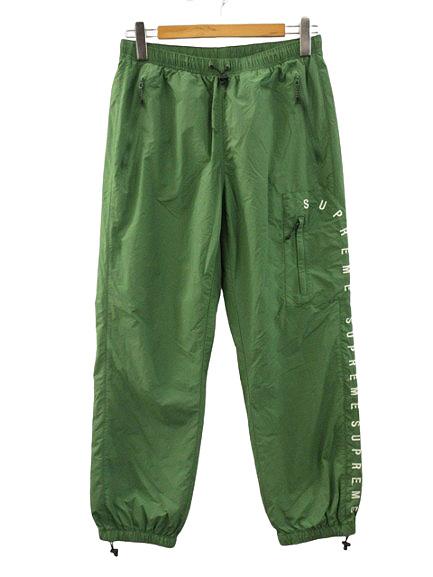 【中古】シュプリーム SUPREME Curve Logos Ripstop Pant ロゴ刺繍 ナイロンパンツ S グリーン リップストップ の通販は 12,240円
