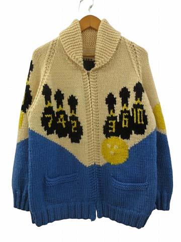 中古】ヴィンテージ VINTAGE 60s 70s カウチンセーター ボーリング柄