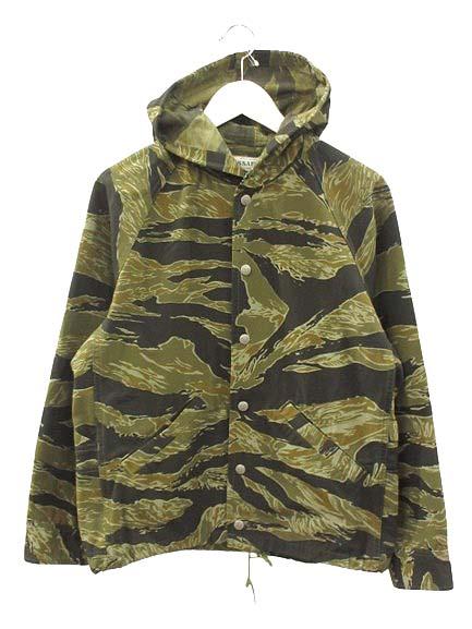 中古】ササフラス SASSAFRAS タイガーカモ マウンテンパーカ XS カーキ