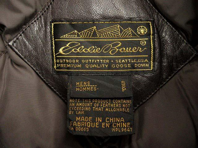 中古】エディーバウアー EDDIE BAUER 80s 黒タグ オールレザー グース