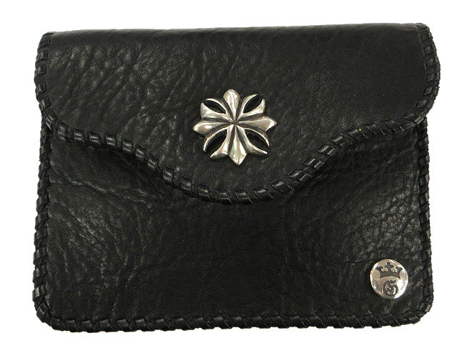 【中古】Gaboratory Gabor SMALL BUFFALO SKIN LEATHER WALLET PLAIN W / GOTHIC CROSS SNAP スモールウォレット 財布