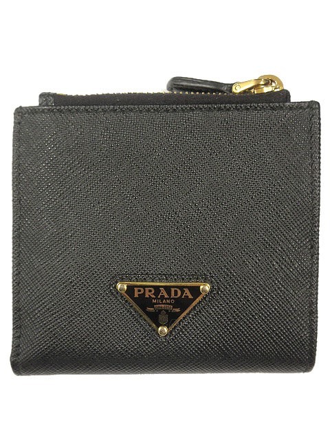 中古】プラダ PRADA 財布 二つ折り サフィアーノレザー