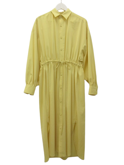 【中古】ハイク HYKE SHIRT DRESS シャツドレス 長袖 イエロー 黄色 ロング 2 M 20AW 羽織 ワンピース レディース