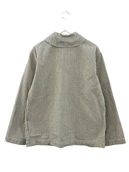 【中古】ウエアハウス WAREHOUSE 2220 U.S.NAVY SHAWL COLLAR COVERALL カバーオール ヒッコリー 40 ホワイト