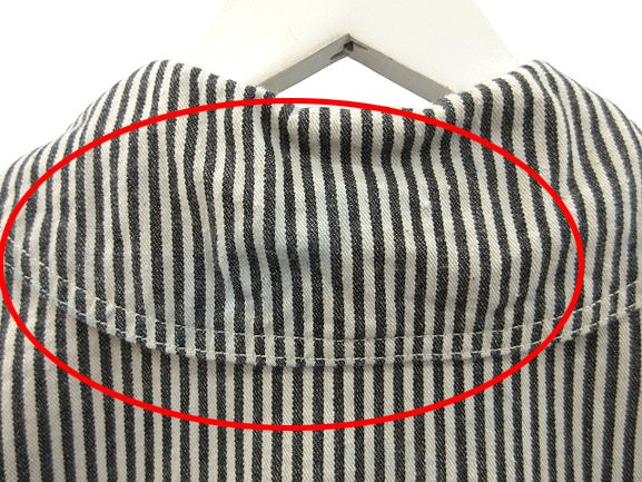 【中古】ウエアハウス WAREHOUSE 2220 U.S.NAVY SHAWL COLLAR COVERALL カバーオール ヒッコリー 40 ホワイト