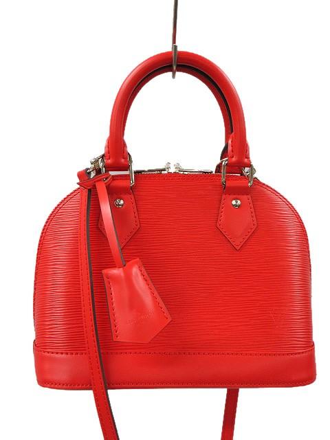 【中古】ルイヴィトン LOUIS VUITTON エピ アルマBB レッド 赤 ハンドバッグ ショルダーストラップ付き 手持ち鞄