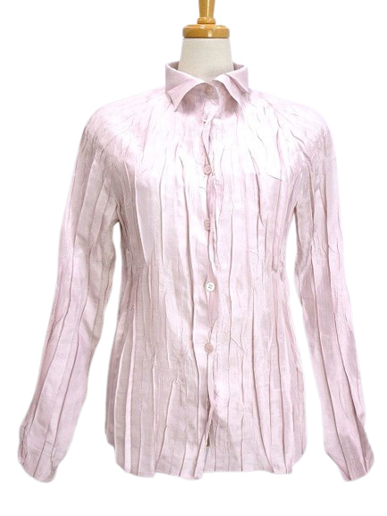 プリーツプリーズ シャツ ブラウス 長袖 ピンク サイズ3 PP51-FJ343 プリーツプリーズ シャツ ブラウス 長袖 ピンク サイズ3 PP51-FJ343
