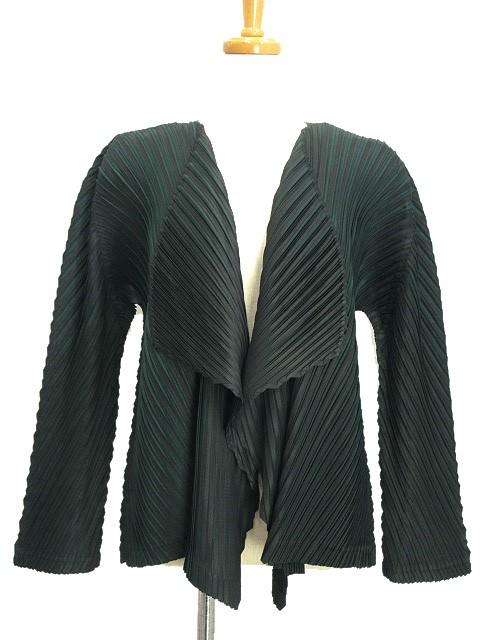 PLEATS PLEASE ISSEY MIYAKE カーディガン ブラック プリーツプリーズ