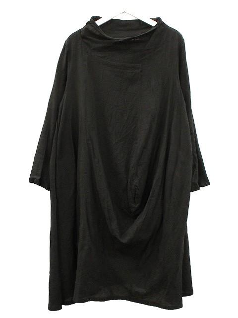 極美品 慈雨 センソユニコ シワ加工 モックネック ブラウス