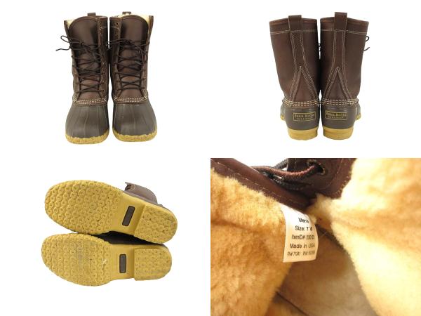 【中古】エルエルビーン L.L.BEAN ビーンブーツ Bean Boots シアリングラインド インサレーテッド USA製 ブラウン 7