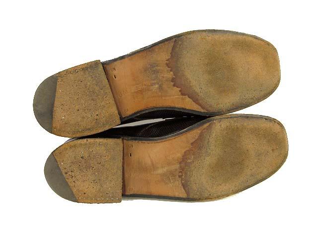 【中古】ジェーエム J.M.WESTON 初期 旧ロゴ リザード レザー ローファー ブラウン 5.5 B ヴィンテージ